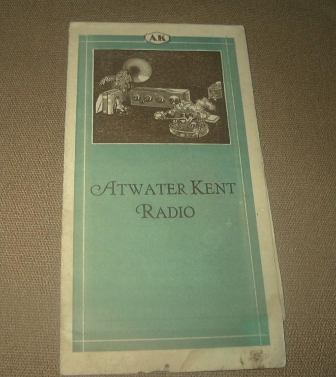 Atwater Kent Original Sales Brochure 1924-25