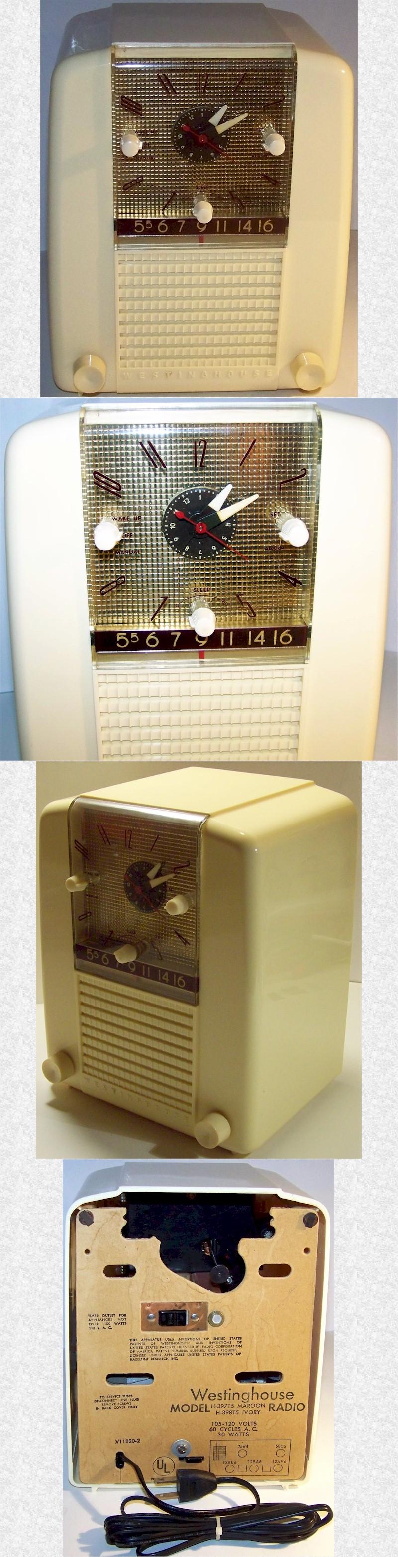 Westinghouse H-398T5 Clock/Radio (1954)