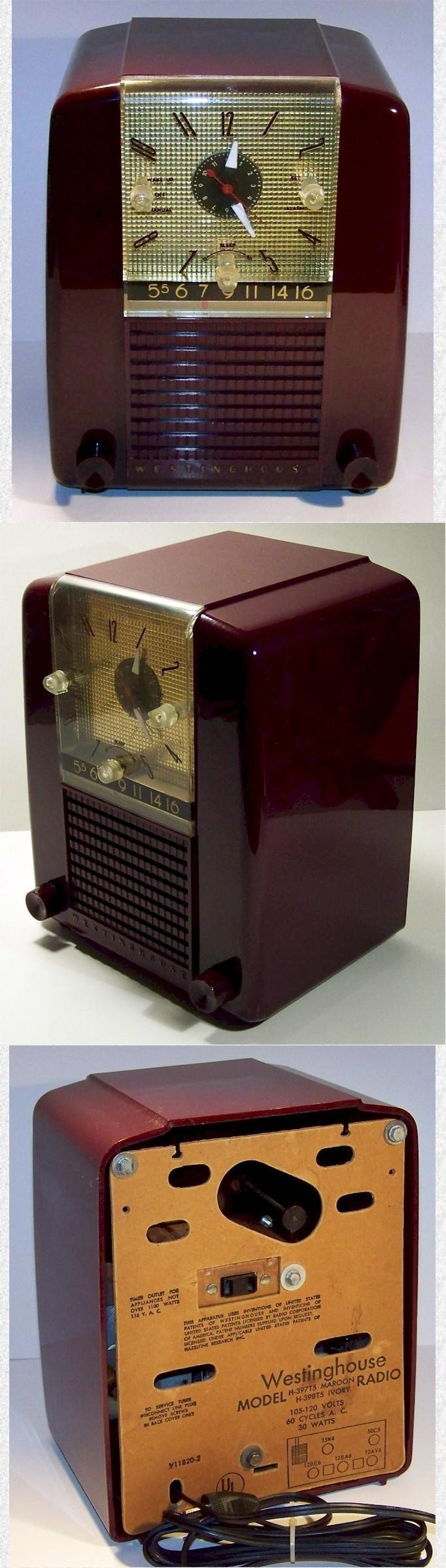 Westinghouse H-397T5 Clock Radio (1954)