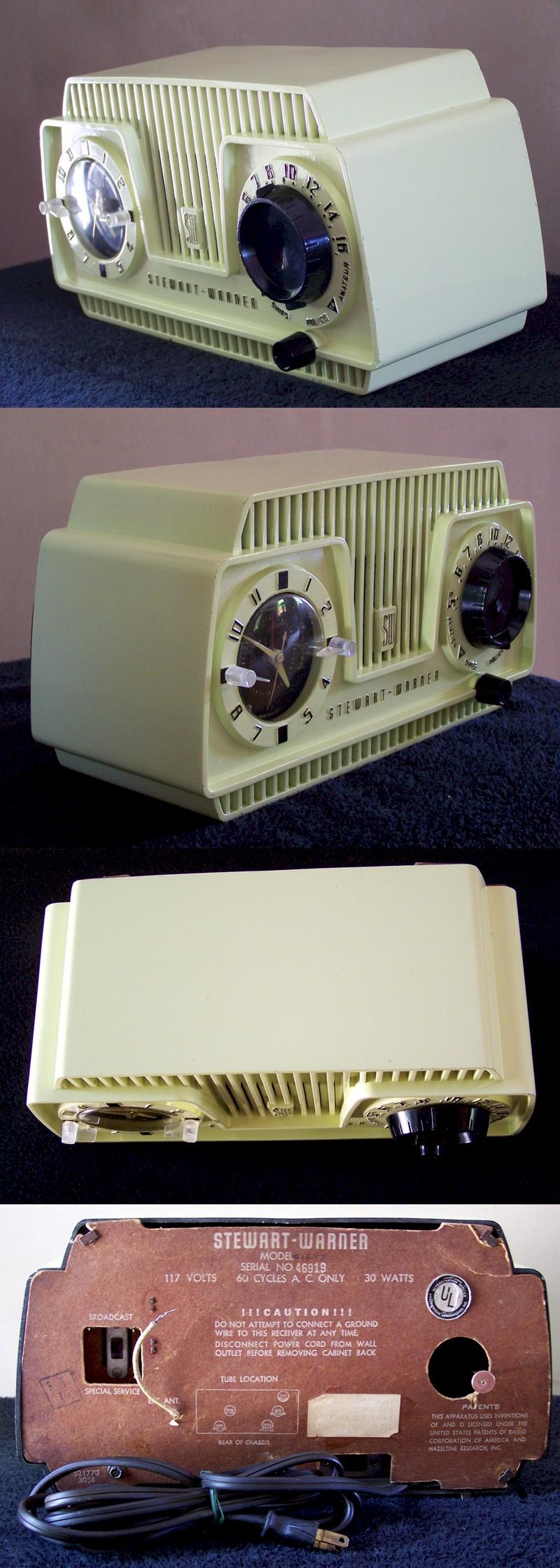 Stewart-Warner 9187E Clock Radio (1954)