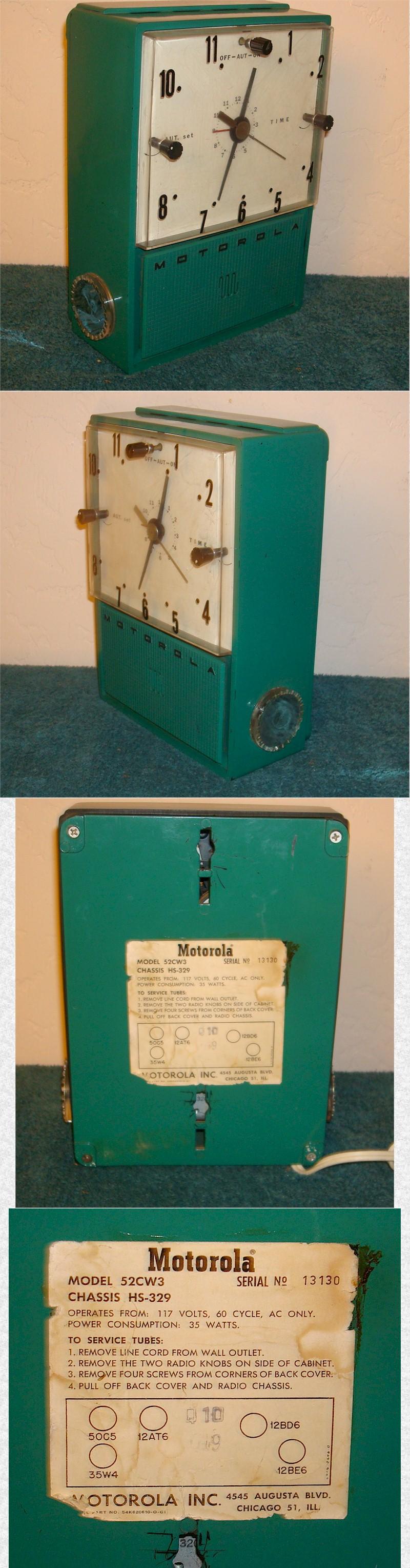 Motorola 52CW3 Clock Radio (1953)