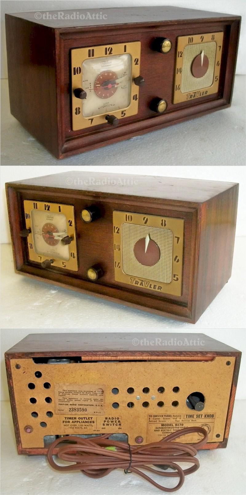 Trav-Ler 5170 Clock Radio (1949)