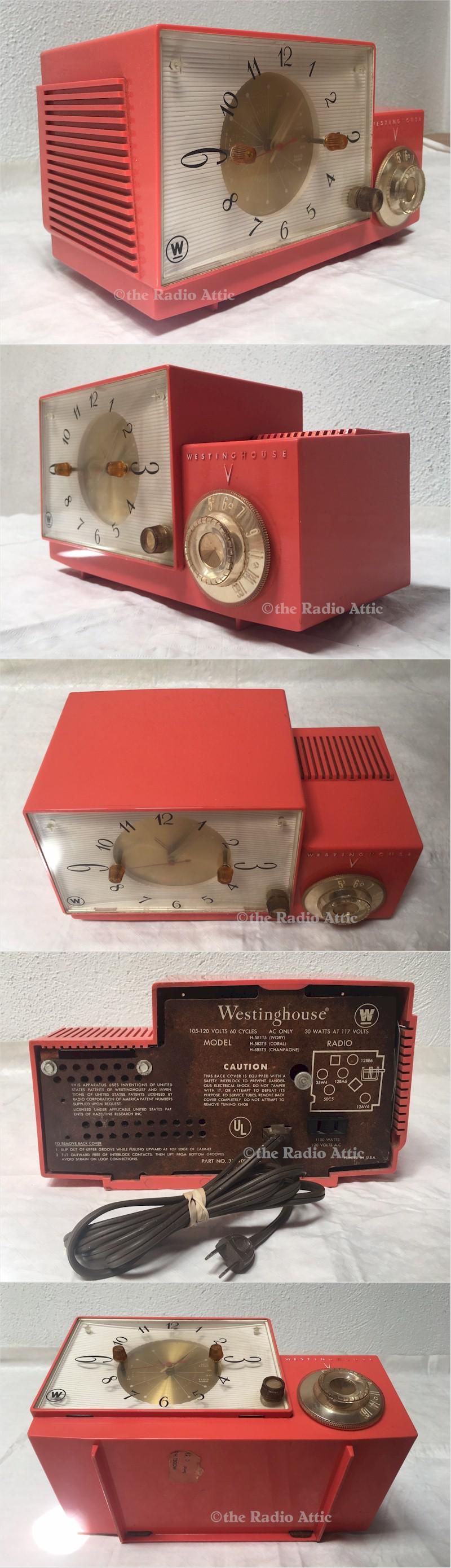 Westinghouse H-583T5 Clock Radio (1958)