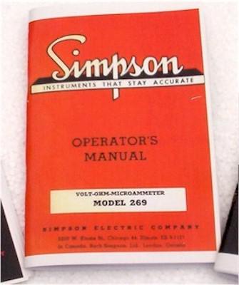 Simpson 269 Operators Manual