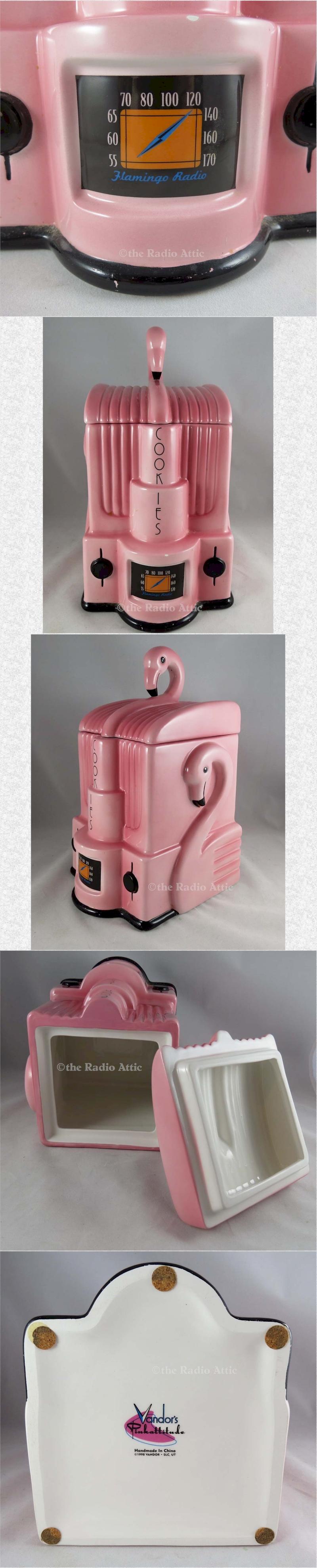 Vandor's PinkAttitude Flamingo Radio Cookie Jar (1998)